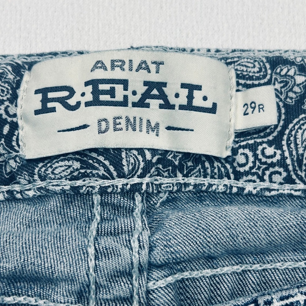 Ariat REAL Denim Jeans Womens 29R Mid Rise Straight Leg Western Cowgirl Rodeo - Picture 3 of 16